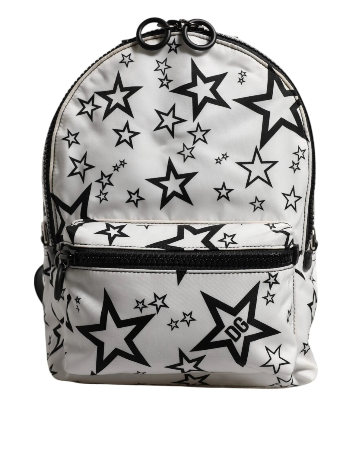 Dolce & Gabbana White DG Stars Print Nylon Travel Backpack Bag - Backpacks