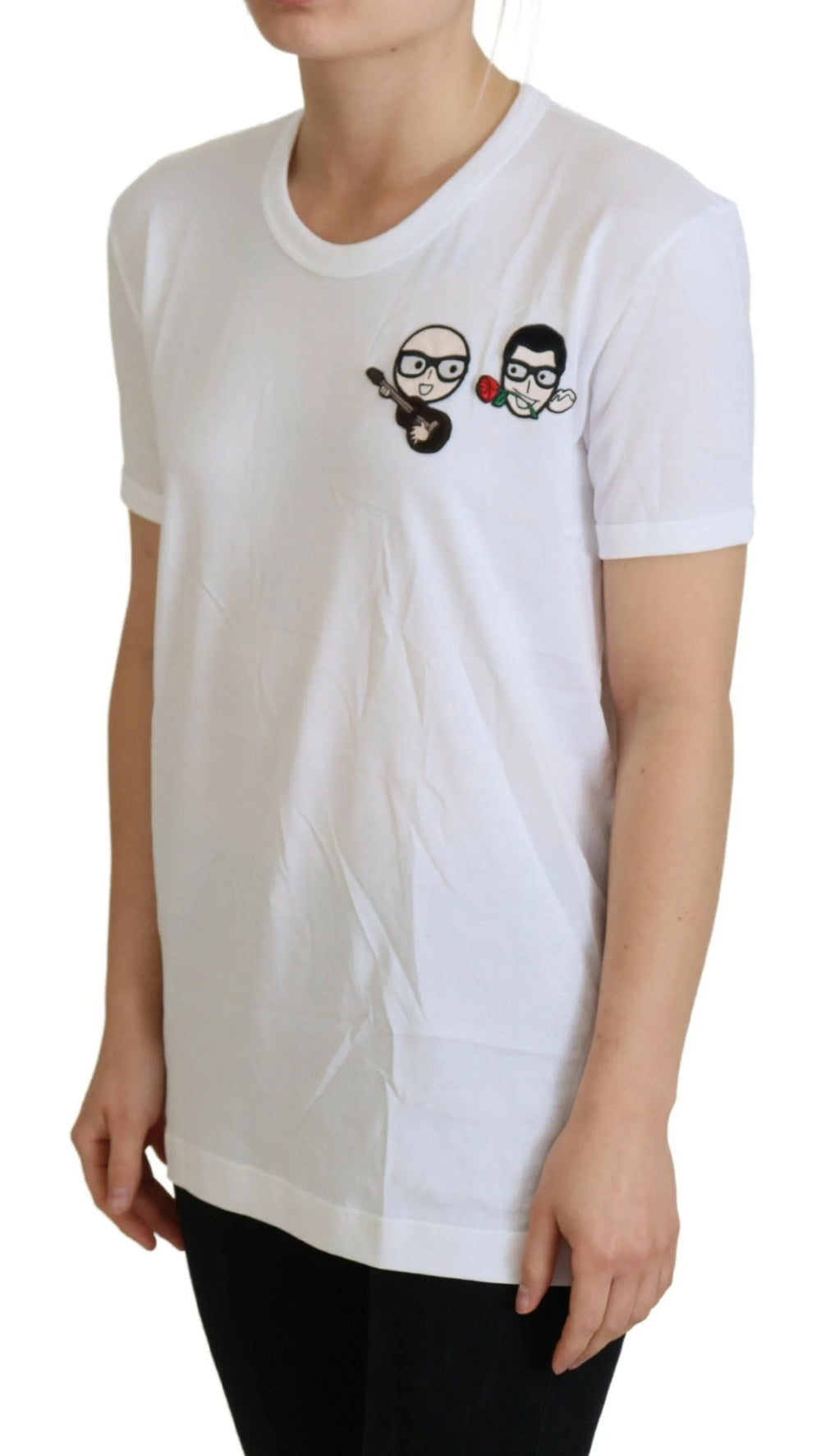 Dolce & Gabbana White #dgfamily Crewneck Cotton T-shirt - IT38|XS - T-Shirts