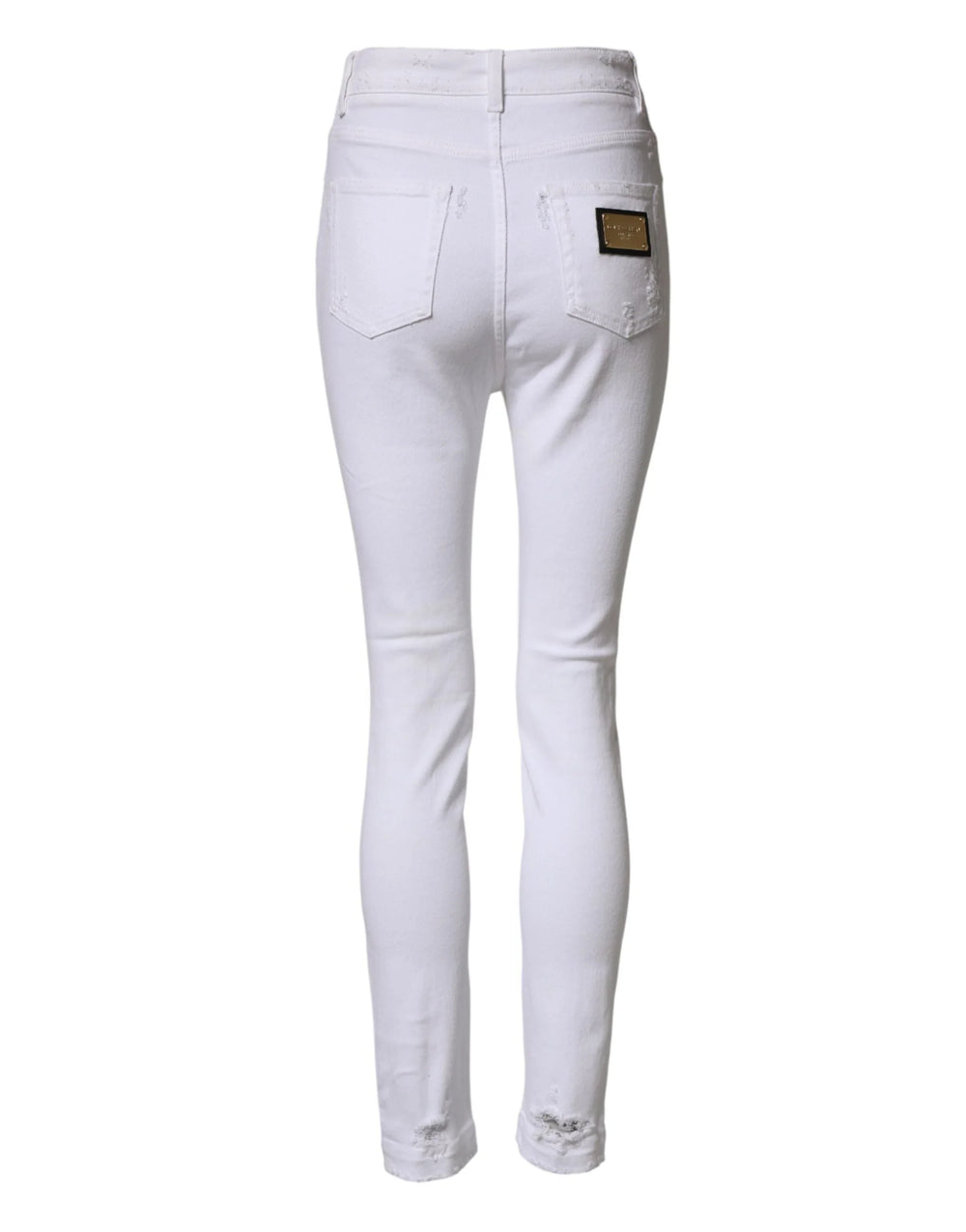 Dolce & Gabbana White Distressed High Waist Denim Jeans - IT40|S
