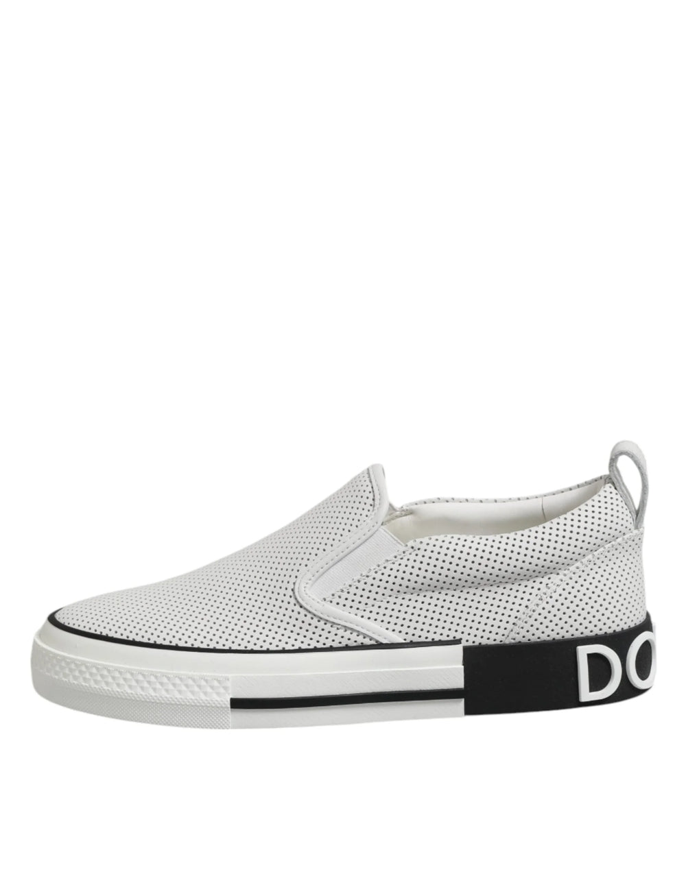 Dolce & Gabbana White Dotted Leather Slip On Men Sneakers Shoes - EU39/US6 - Sneakers