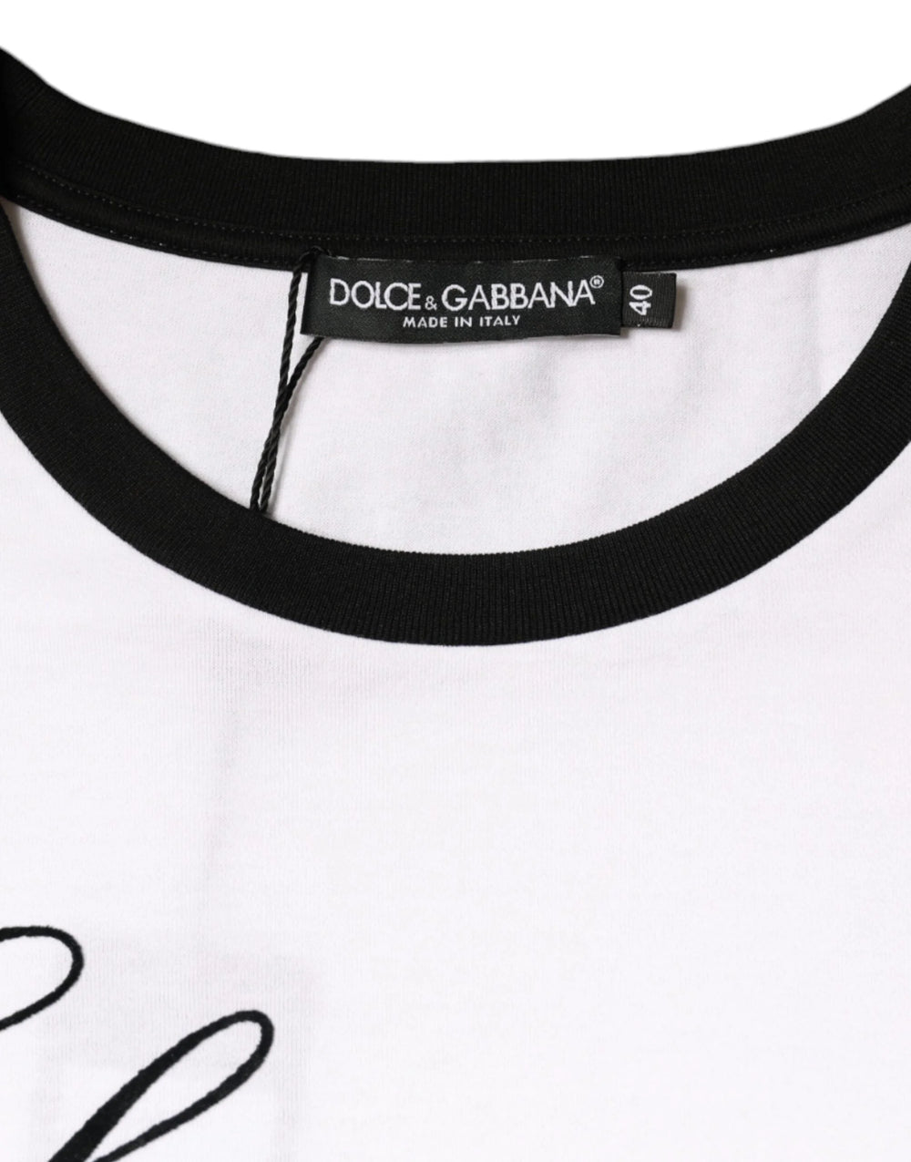 Dolce & Gabbana White Eleganza Print Cotton Short Sleeves T-shirt - IT46|XL - T-Shirts
