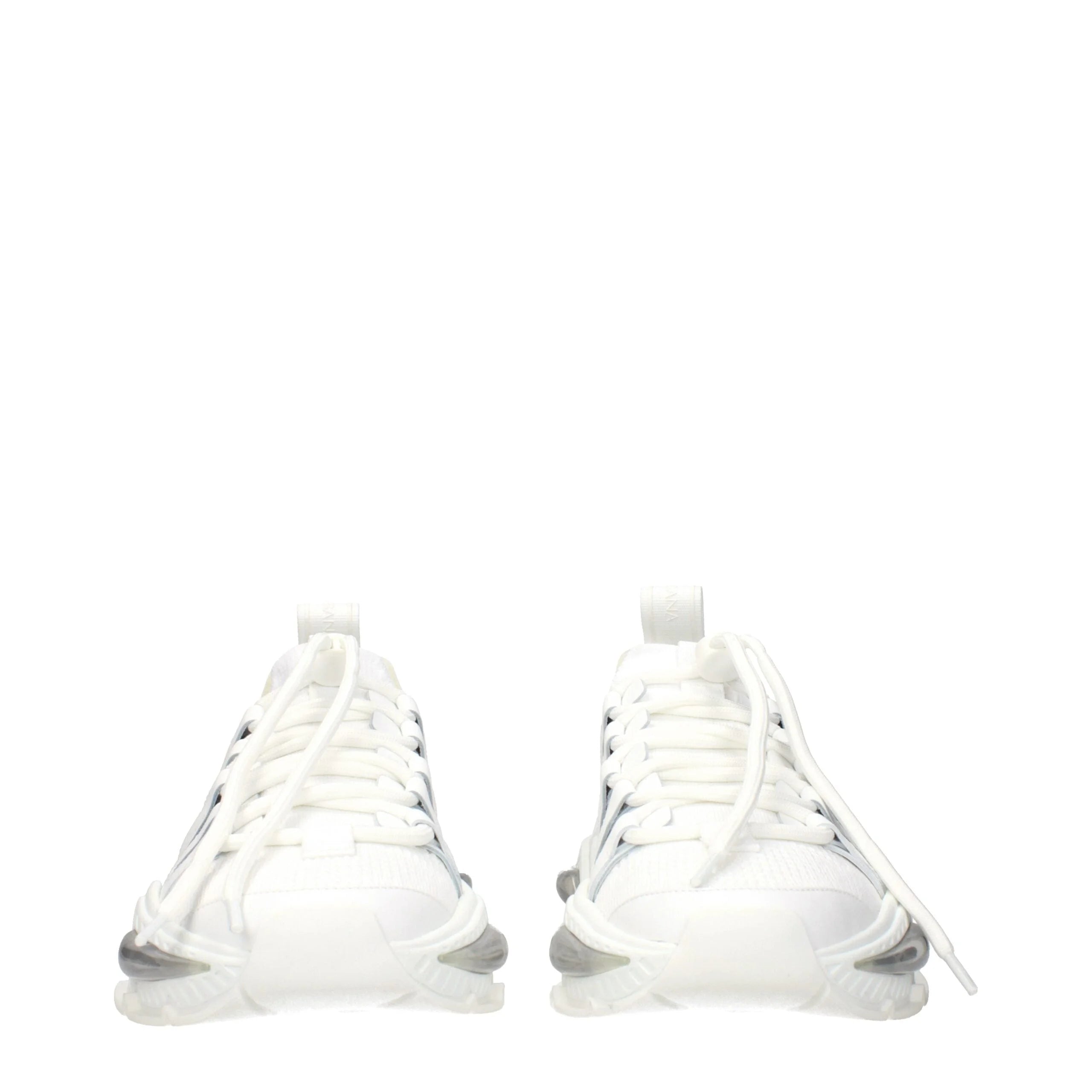 Dolce & Gabbana White Fabric Athletic Sneakers
