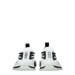 Dolce & Gabbana White Fabric Athletic Sneakers