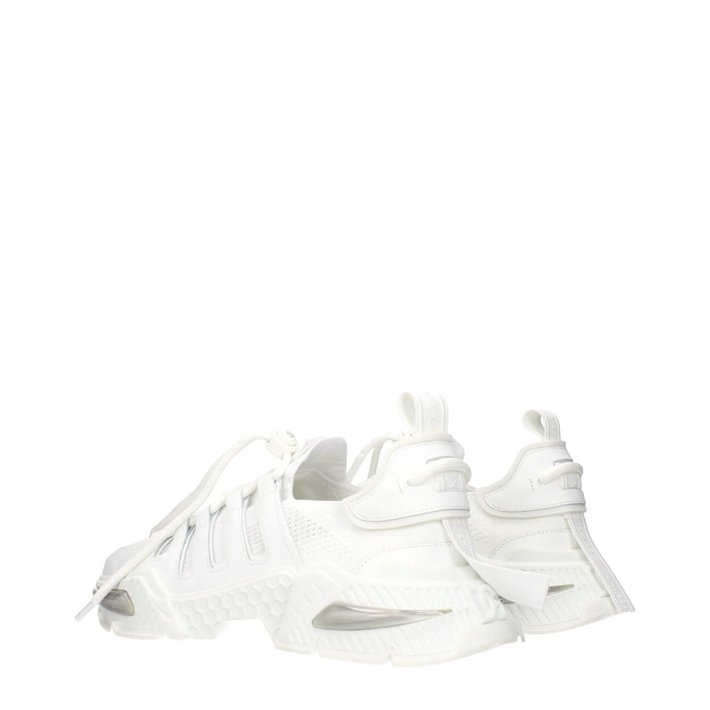 Dolce & Gabbana White Fabric Athletic Sneakers