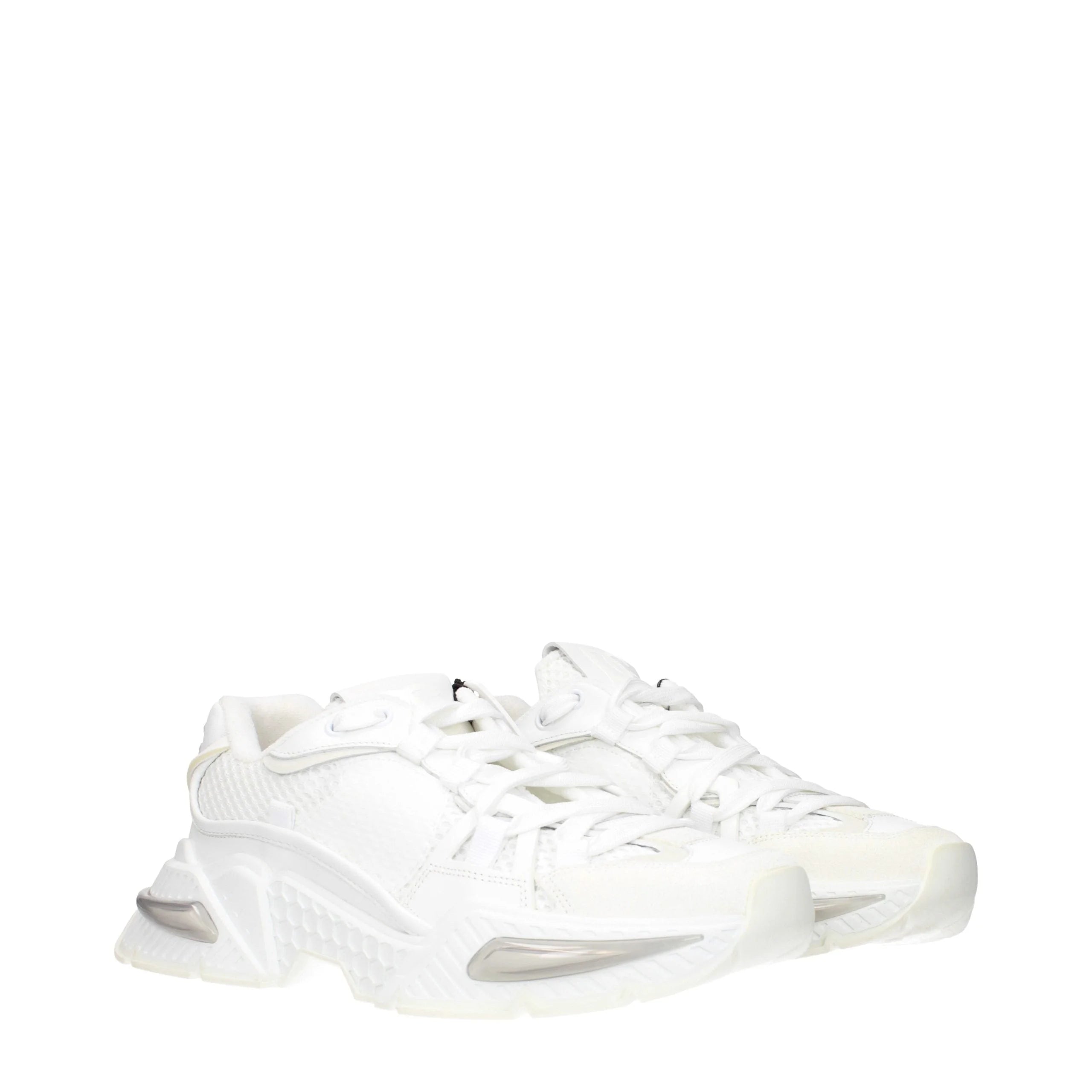 Dolce & Gabbana White Fabric Athletic Sneakers - EU41/US11