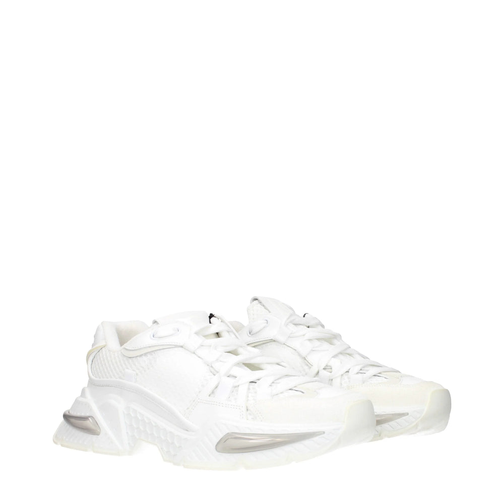 Dolce & Gabbana White Fabric Athletic Sneakers - EU41/US11