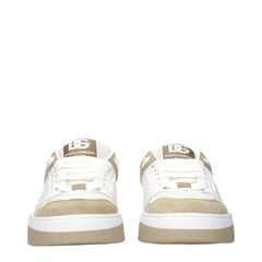 Dolce & Gabbana White Fabric Low Top Sneakers