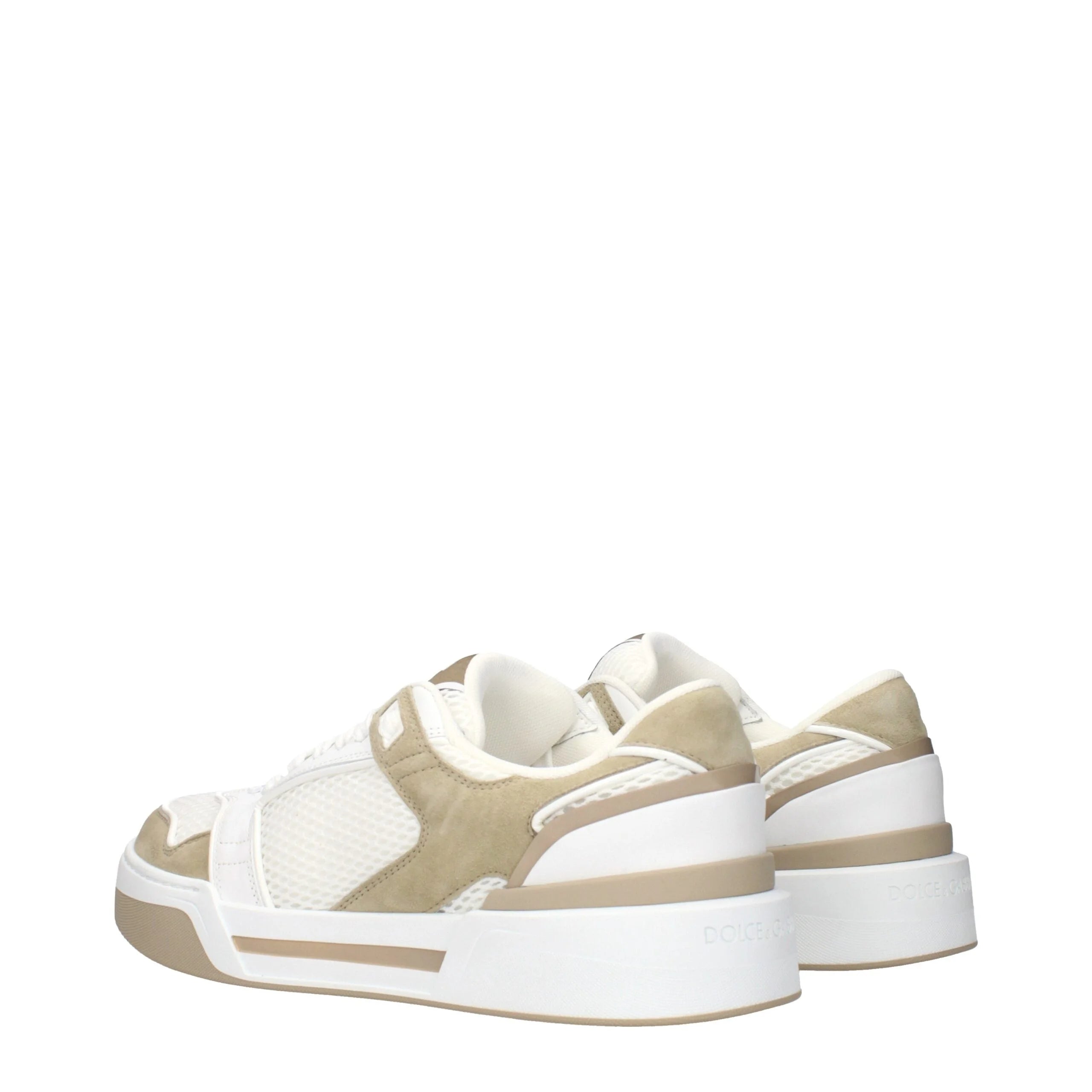 Dolce & Gabbana White Fabric Low Top Sneakers