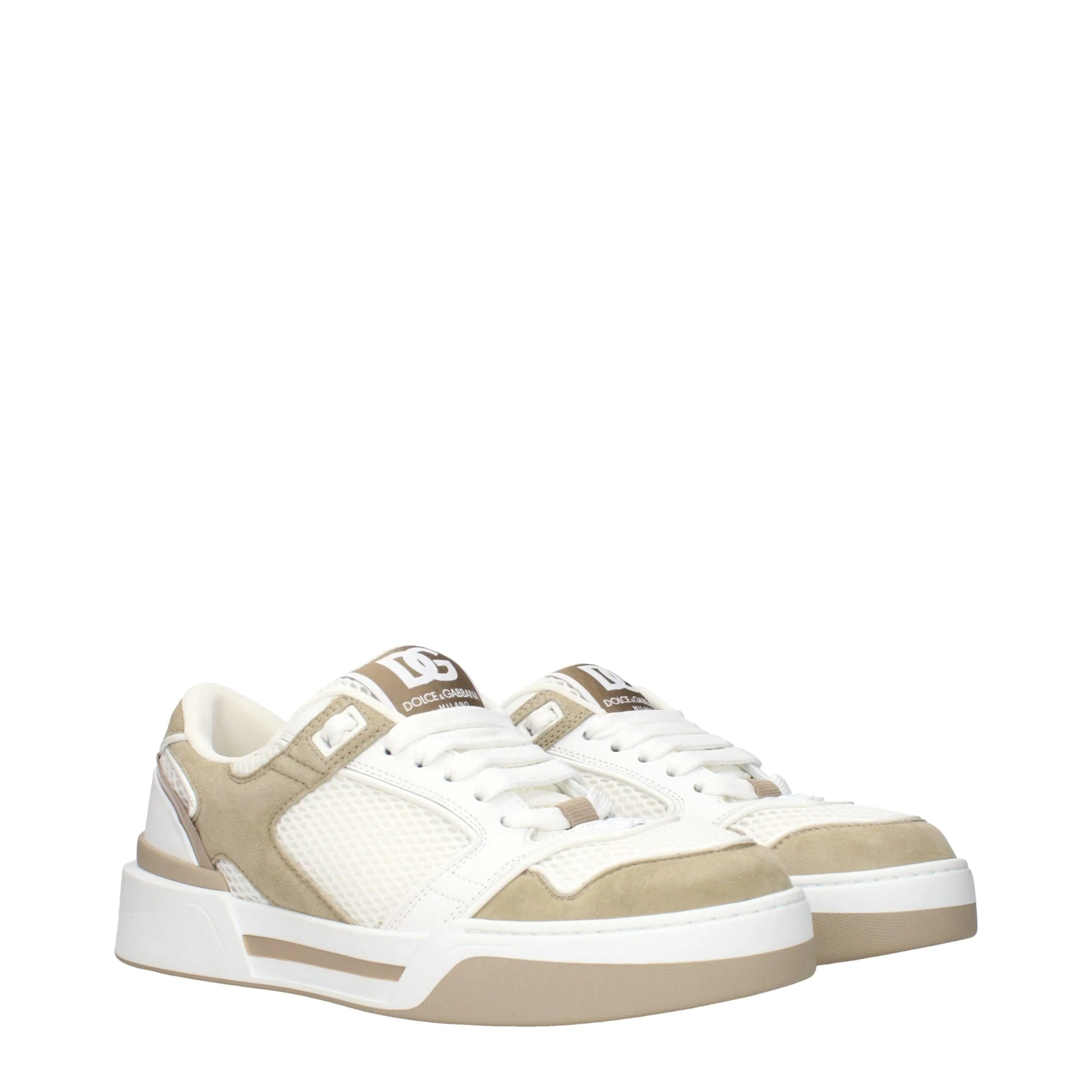 Dolce & Gabbana White Fabric Low Top Sneakers - EU40/US7