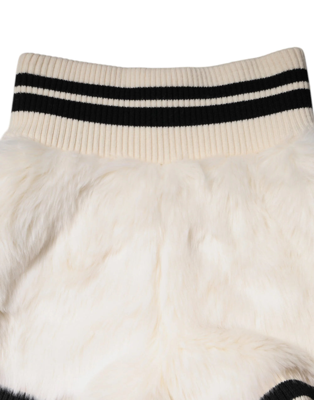 Dolce & Gabbana White Faux Fur High Waisted Hot Pants Short - Shorts