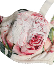 Dolce & Gabbana White Floral Balconette Underwired Bra Underwear - IT3 | M - Bras