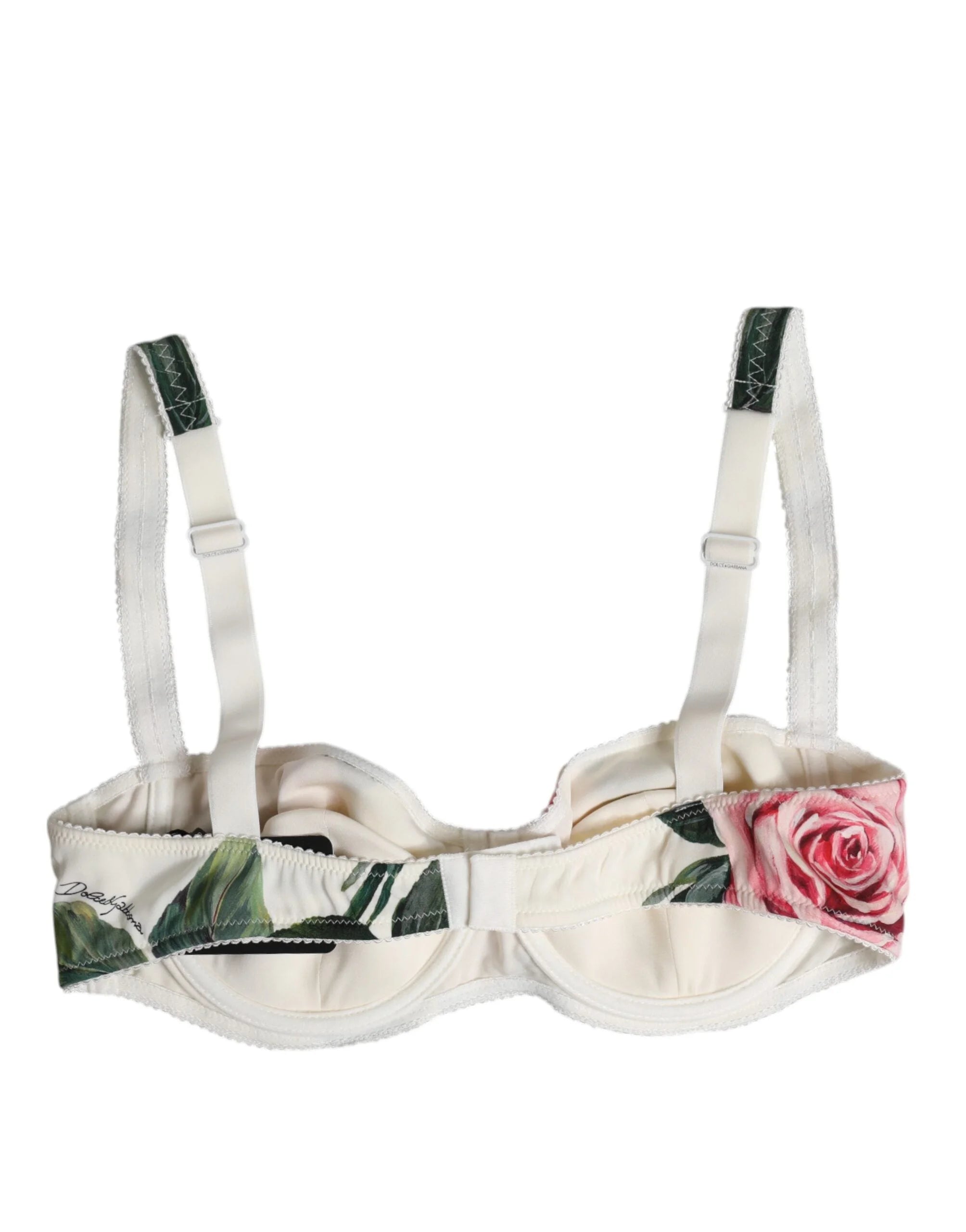 Dolce & Gabbana White Floral Balconette Underwired Bra Underwear - IT3 | M