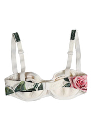 Dolce & Gabbana White Floral Balconette Underwired Bra Underwear - IT3 | M