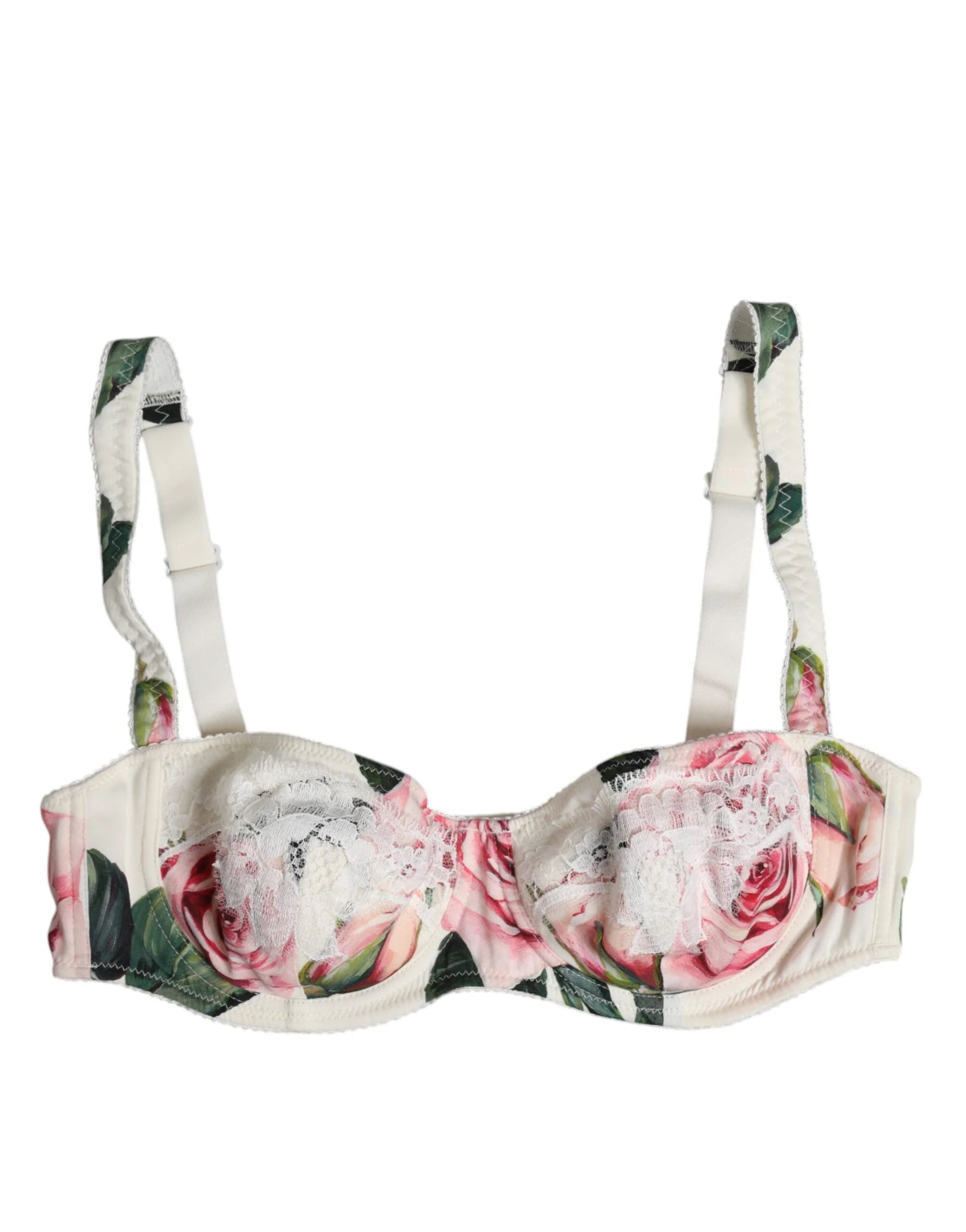 Dolce & Gabbana White Floral Balconette Underwired Bra Underwear - IT3 | M