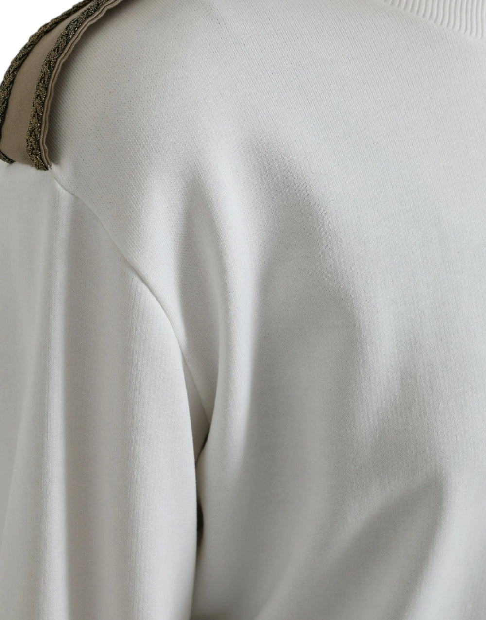 Dolce & Gabbana White Floral Cotton Crew Neck Pullover Sweater - IT40|S - Sweaters