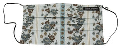 Dolce & Gabbana White Floral Cotton Pleated Elastic Ear Strap Face Mask - Fashion Face Masks