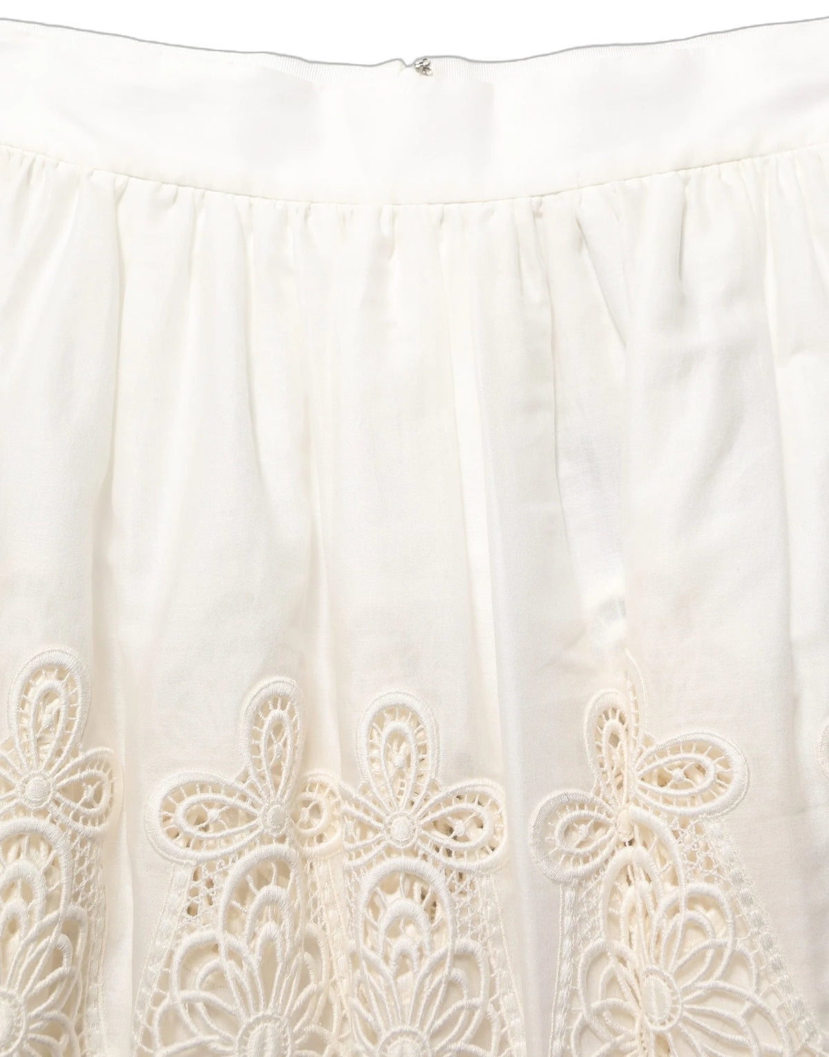 Dolce & Gabbana White Floral Embroidered A-line Mini Skirt - IT44 | L