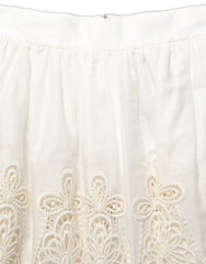 Dolce & Gabbana White Floral Embroidered A-line Mini Skirt - IT44 | L