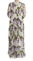 Dolce & Gabbana White Floral Embroidered Maxi Dress - IT40|S - Dresses
