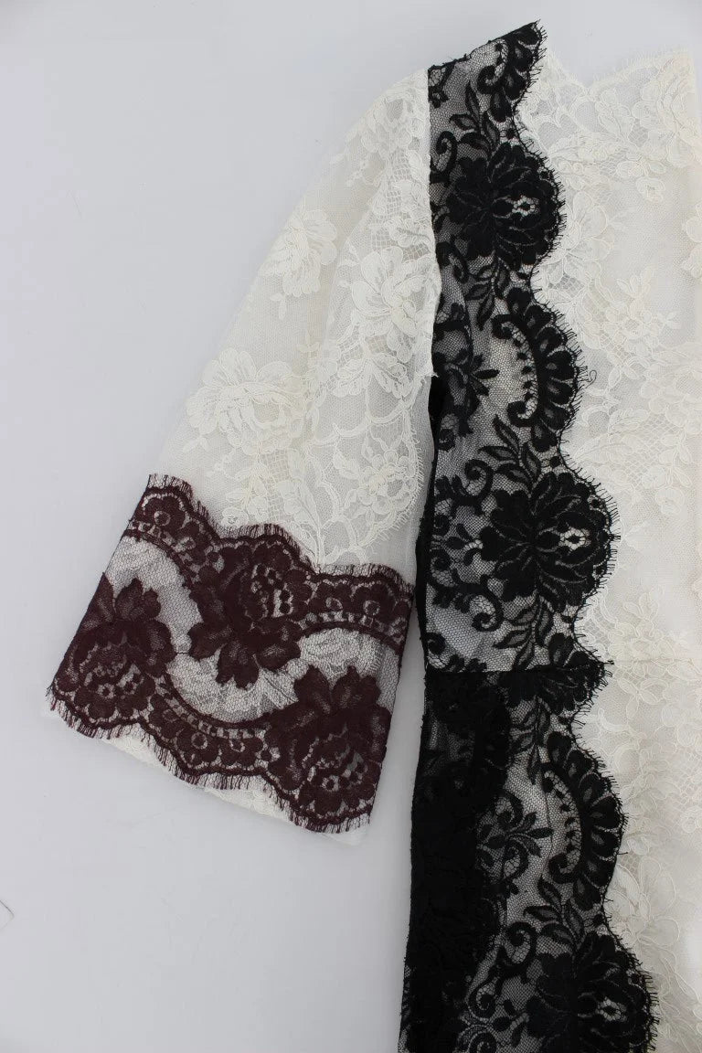 Dolce & Gabbana White Floral Lace Full Length Gown Dress - IT38|XS - Dresses