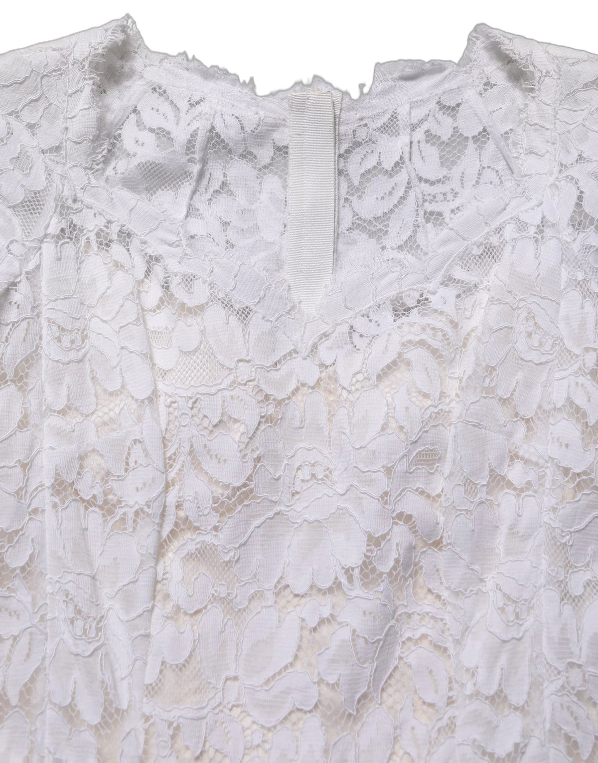 Dolce & Gabbana White Floral Lace Mermaid Long Gown Dress - IT36|XXS