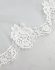 Dolce & Gabbana White Floral Lace Nylon Floor Length Wedding Veil - Bridal Accessories