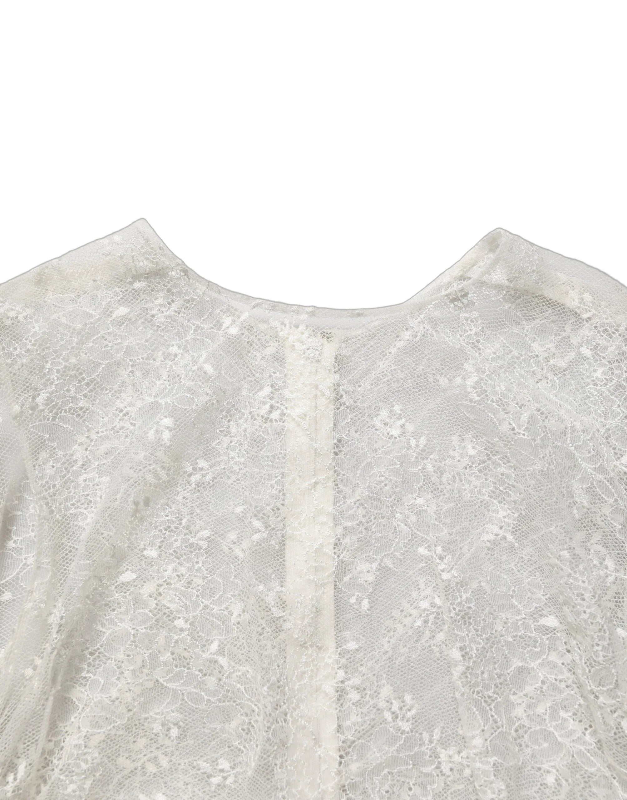 Dolce & Gabbana White Floral Lace Sheer Sleeveless Midi Dress - IT40|S
