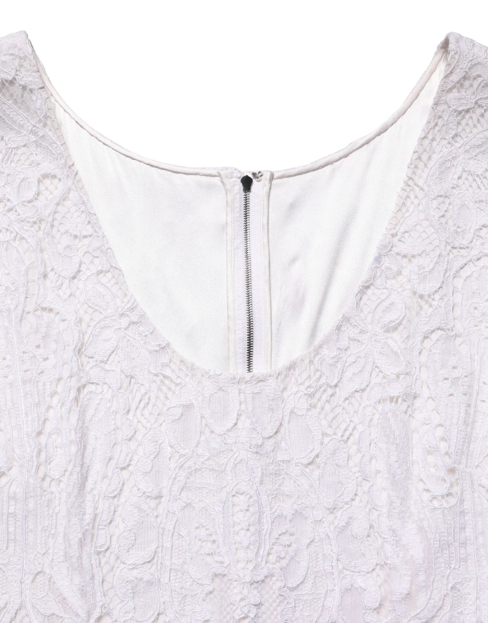 Dolce & Gabbana White Floral Lace Sleeveless Midi Dress - IT48|XXL