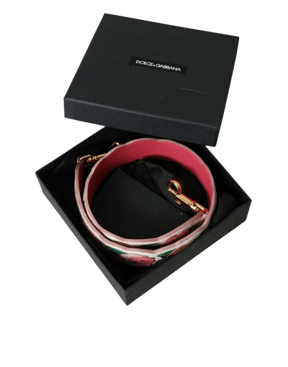 Dolce & Gabbana White Floral Leather Accessory Shoulder Strap - Handbag & Wallet Accessories