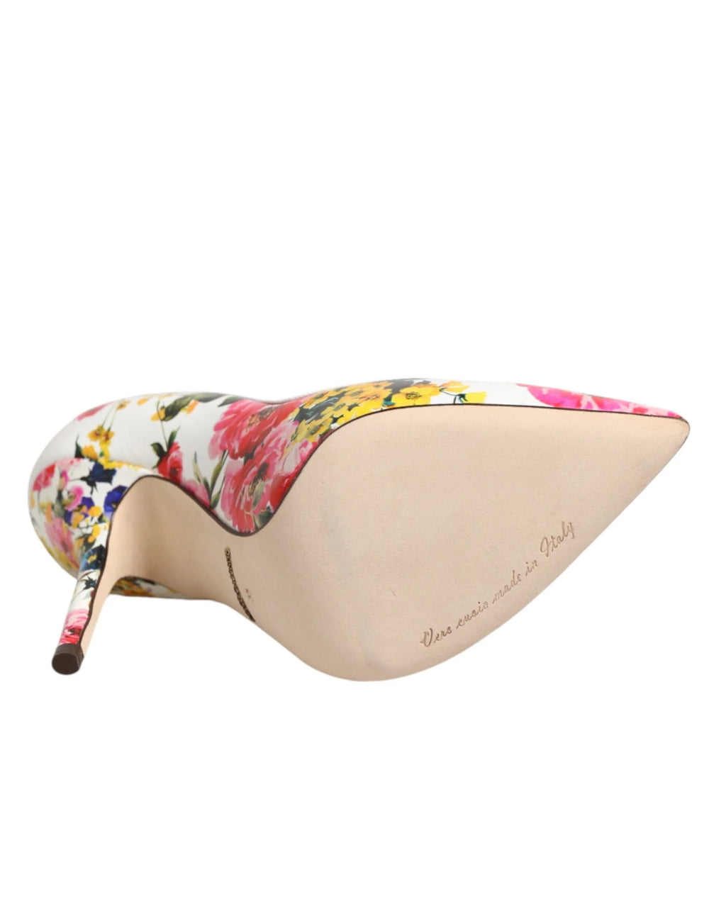 Dolce & Gabbana White Floral Leather High Heels Pumps Shoes - EU35/US4.5 - Heels