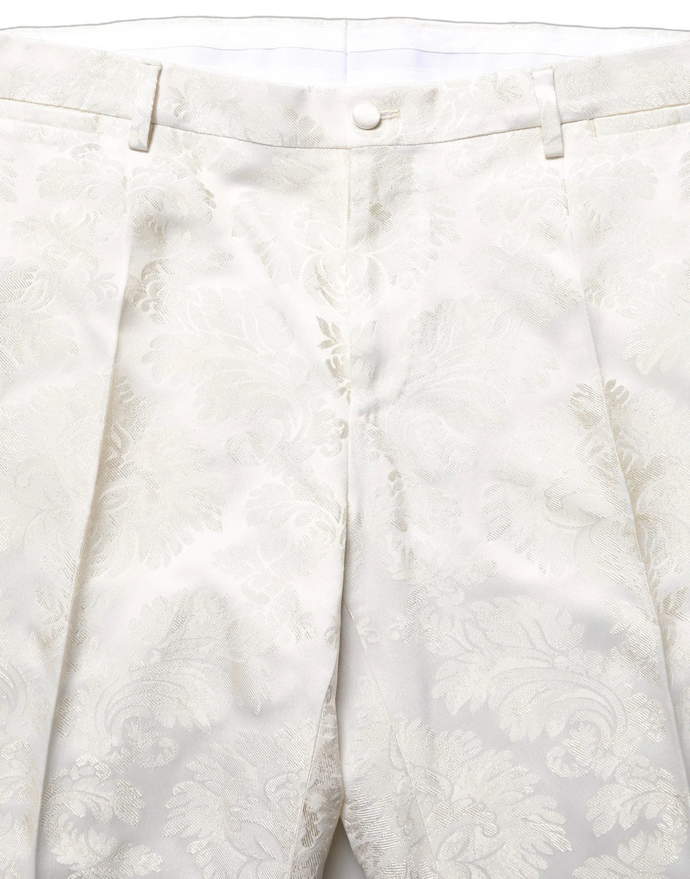 Dolce & Gabbana White Floral Men Dress Formal Trouser Pants - IT56 | XXL