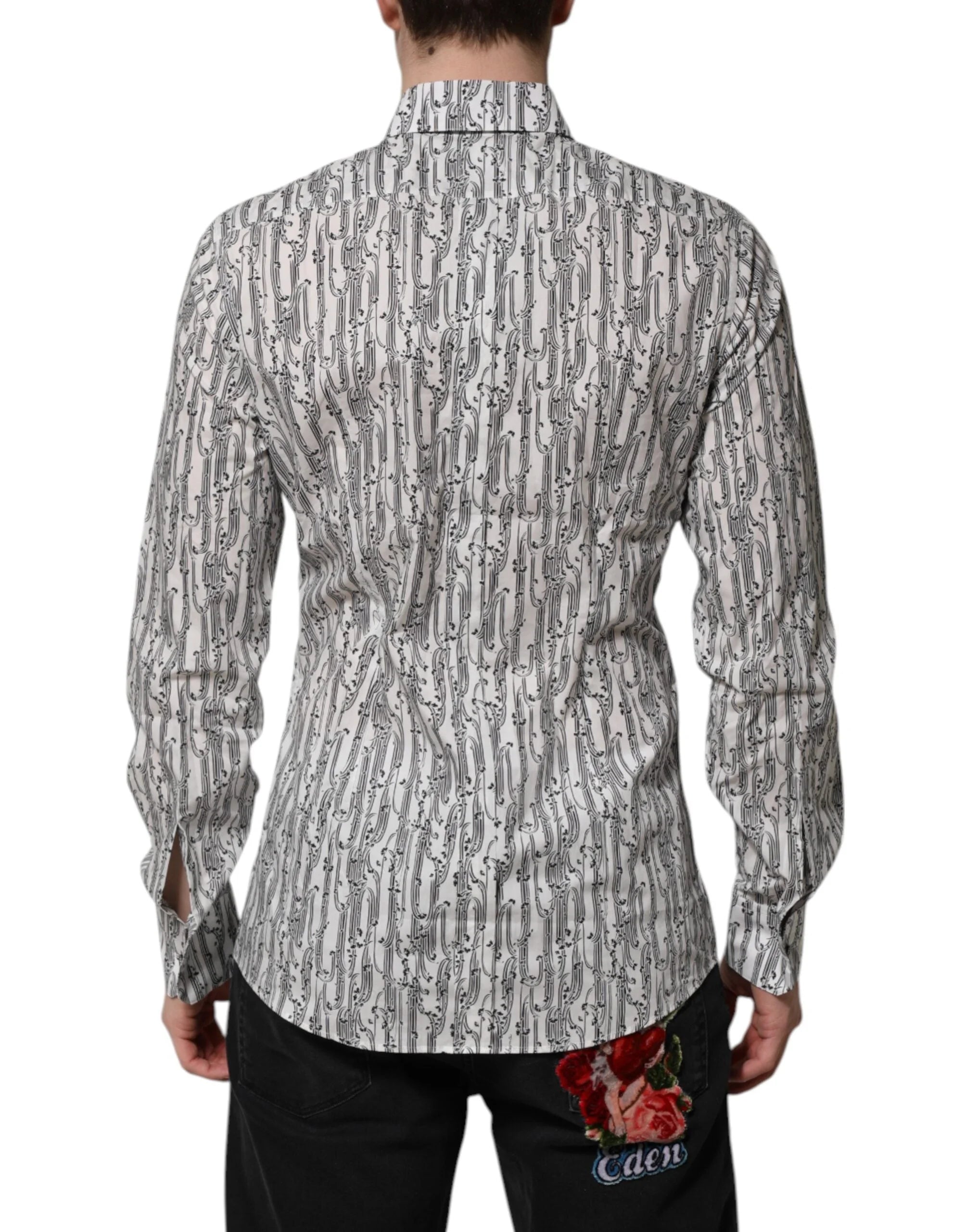 Dolce & Gabbana White Floral Print Casual Long Sleeves Shirt - IT40 | M - Shirts