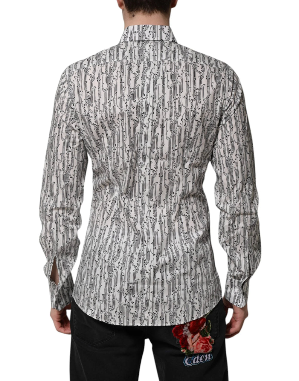 Dolce & Gabbana White Floral Print Casual Long Sleeves Shirt - IT40 | M - Shirts