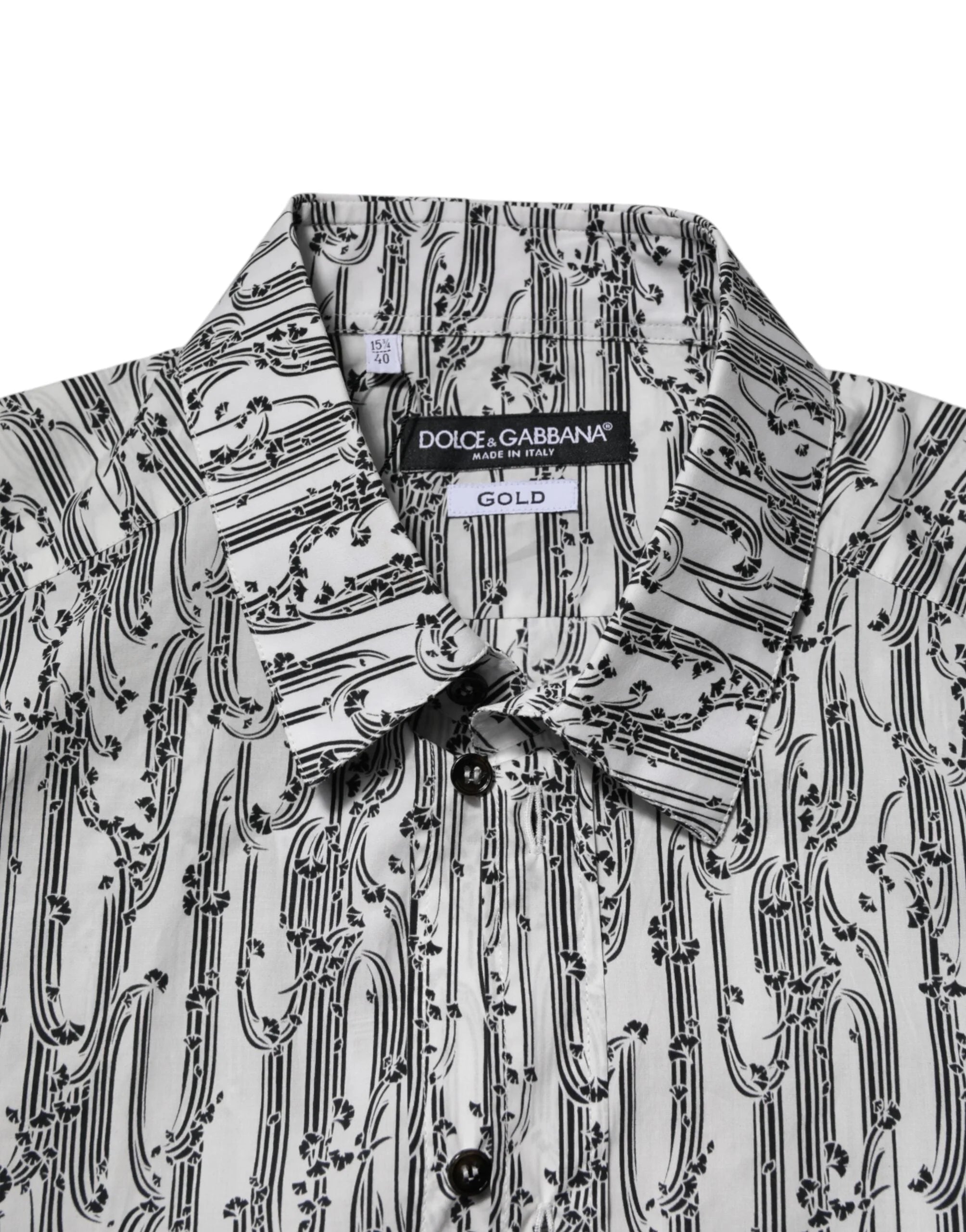 Dolce & Gabbana White Floral Print Casual Long Sleeves Shirt - IT40 | M - Shirts