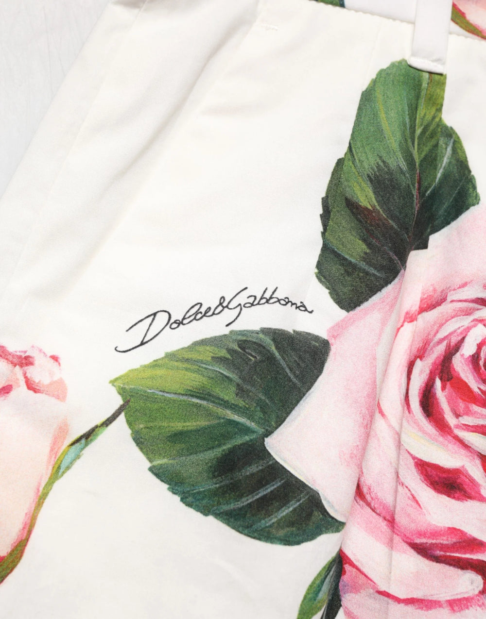 Dolce & Gabbana White Floral Print High Waist Hotpants Short - IT38 | XS