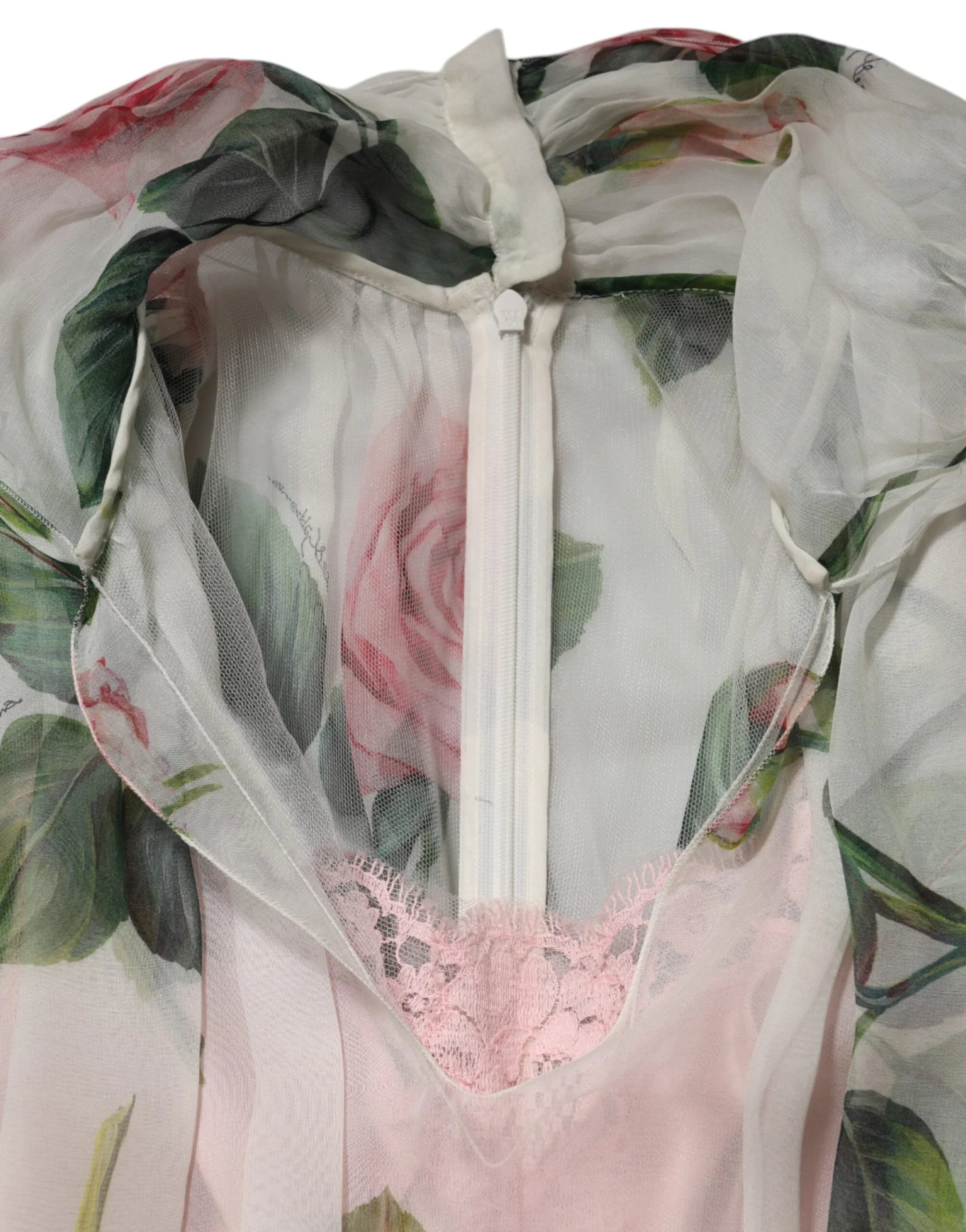 Dolce & Gabbana White Floral Print Silk Pleated Midi Dress - IT40|S - Dresses