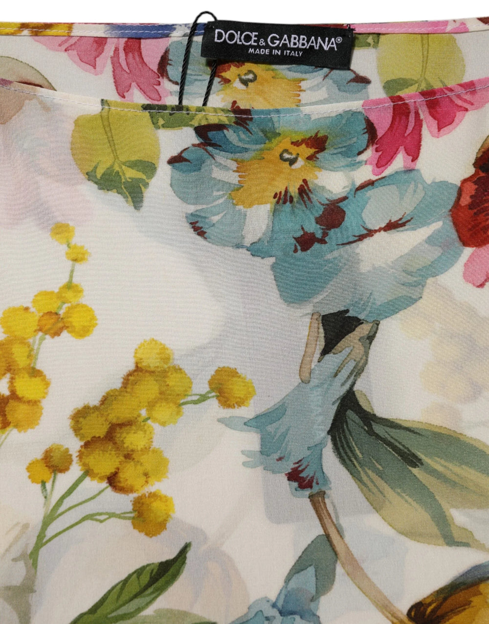 Dolce & Gabbana White Floral Print Silk Sheath LongGown Dress - IT40|S - Dresses