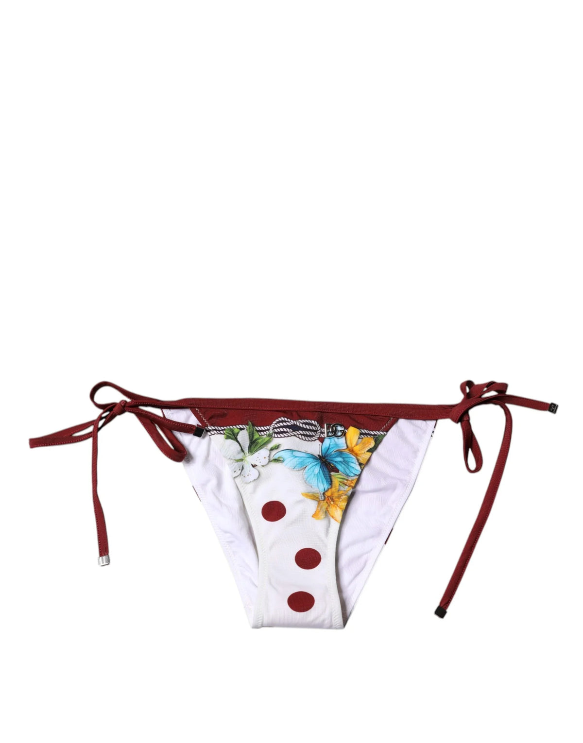 Dolce & Gabbana White Floral Print Swimsuit Bikini Bottom Swimwear - IT2 | S - Classic Bikinis