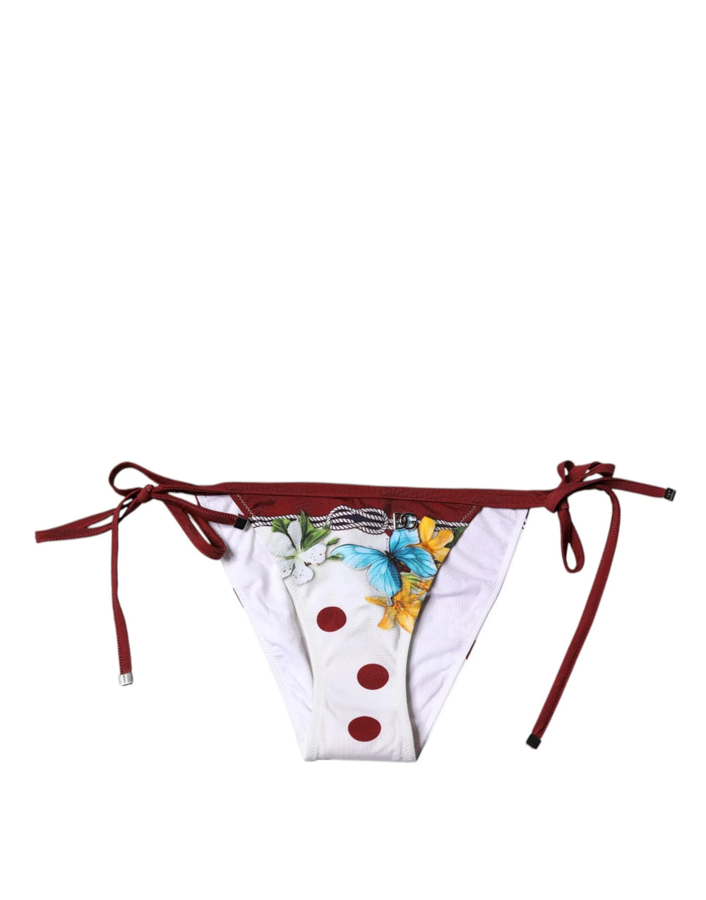 Dolce & Gabbana White Floral Print Swimsuit Bikini Bottom Swimwear - IT2 | S - Classic Bikinis