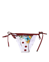 Dolce & Gabbana White Floral Print Swimsuit Bikini Bottom Swimwear - IT2 | S - Classic Bikinis