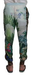 Dolce & Gabbana White Floral Printed Men Jogger Pants - IT48 | M - Joggers