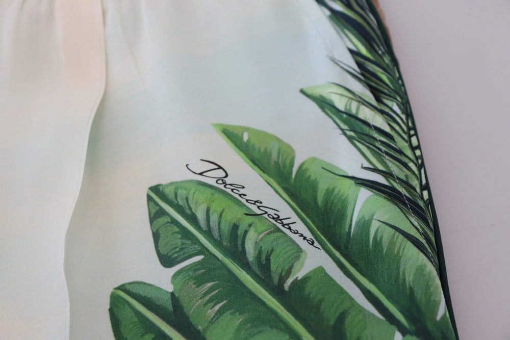 Dolce & Gabbana White Floral Printed Men Jogger Pants - IT48 | M - Joggers