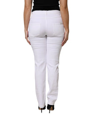 Dolce & Gabbana White Floral Sequined GIRLY Denim Jeans - Jeans