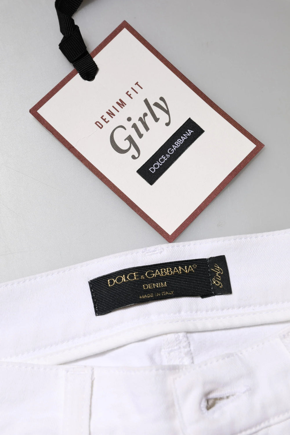 Dolce & Gabbana White Floral Sequined GIRLY Denim Jeans - Jeans