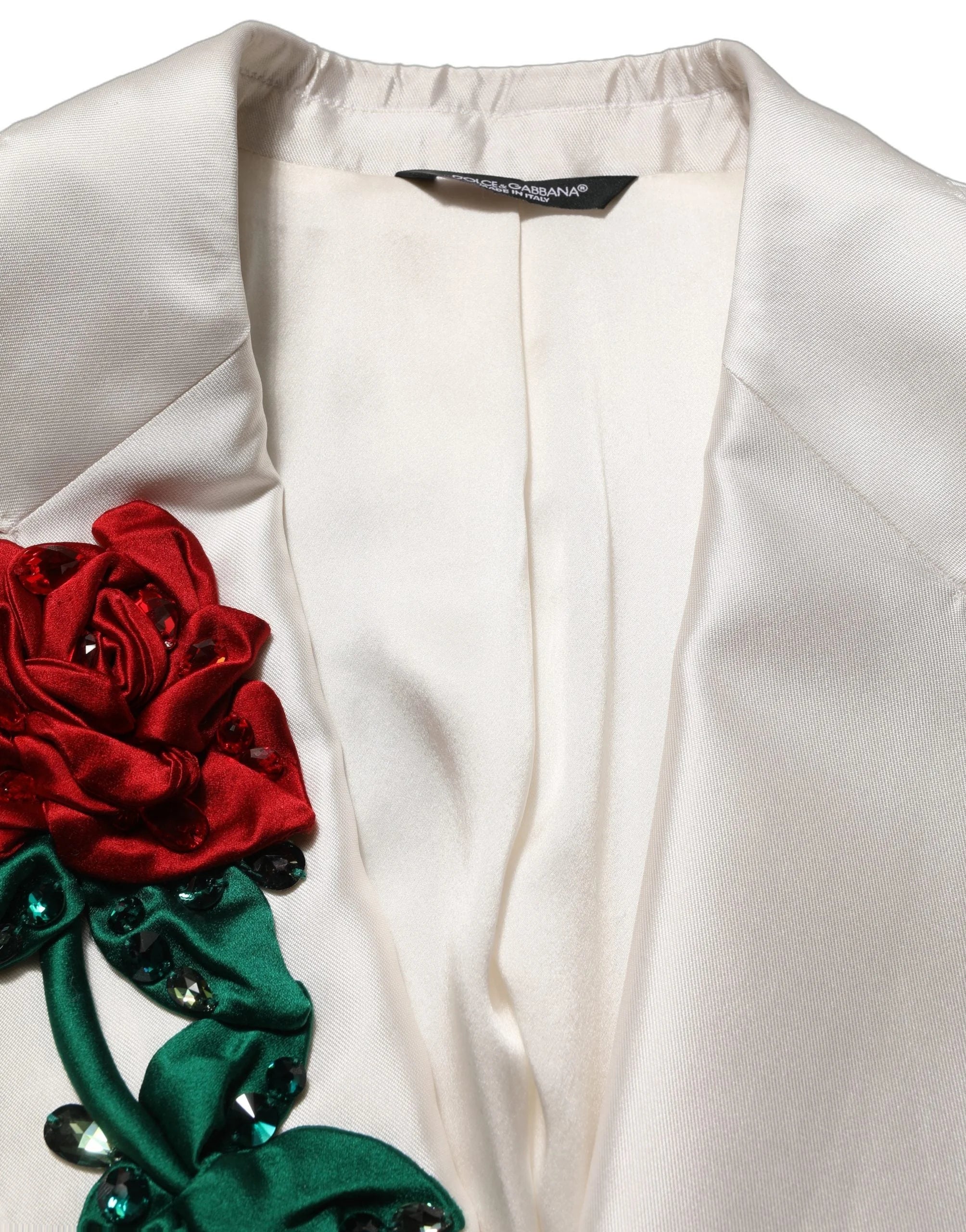 Dolce & Gabbana White Floral SICILIA Double Breasted Jacket - IT50 | L