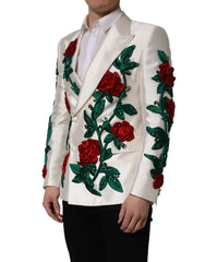 Dolce & Gabbana White Floral SICILIA Double Breasted Jacket - IT50 | L