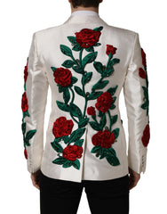 Dolce & Gabbana White Floral SICILIA Double Breasted Jacket - IT50 | L