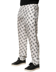 Dolce & Gabbana White Floral Silk Casual Lounge Pants - IT3 | XS - Joggers