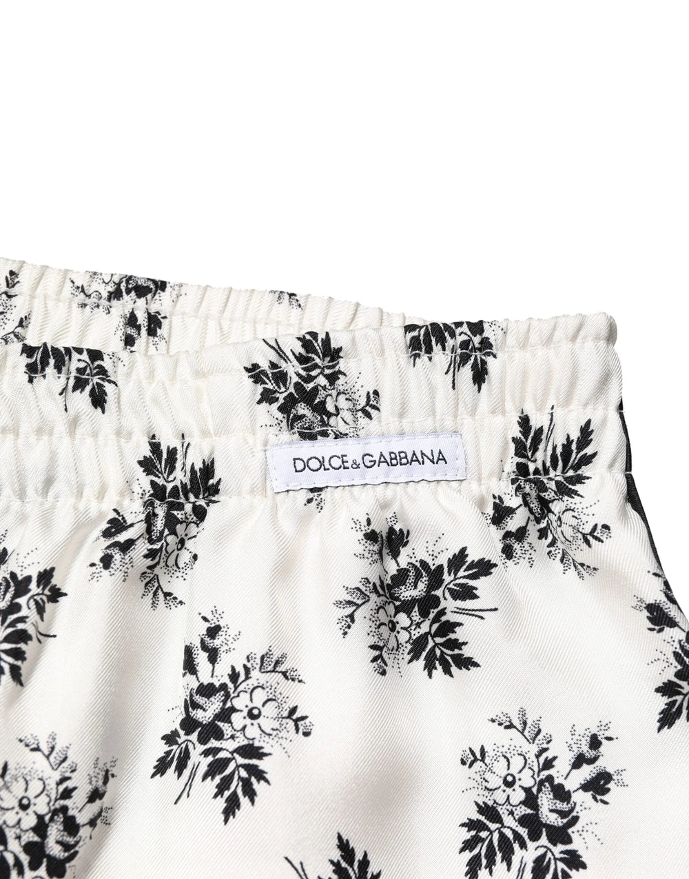 Dolce & Gabbana White Floral Silk Casual Lounge Pants - IT3 | XS - Joggers