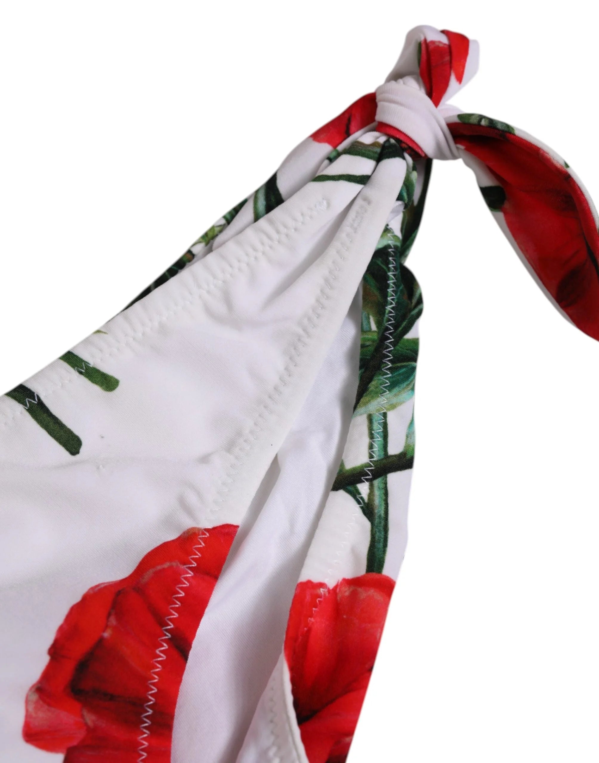 Dolce & Gabbana White Floral Swimsuit 2 Piece Top Bottom Swimwear - IT3 | M - Classic Bikinis